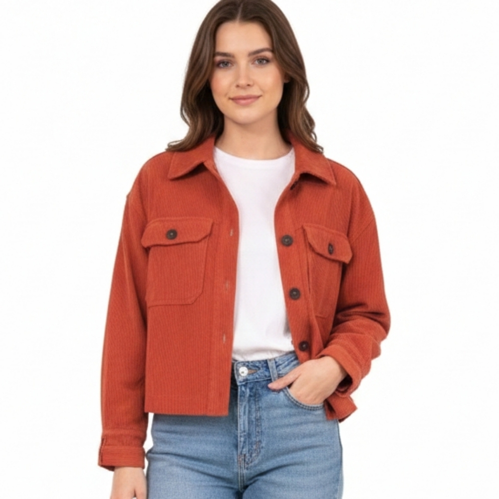 Avec Les Filles Women's Rustic Orange Jacket Corduary Size Med Boho‎ Streetwear